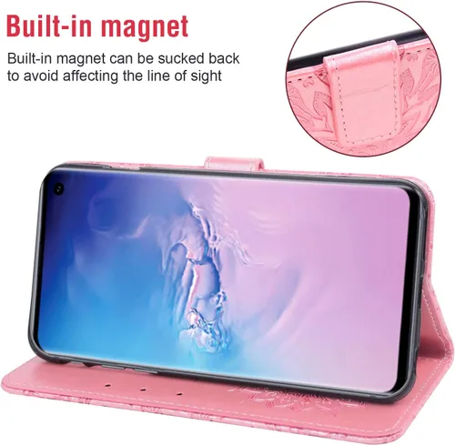 Vista 4 de Asuwish Funda de teléfono para Samsung Galaxy S10 Plus con protector de pantalla de vidrio templado, funda delgada de cuero con soporte