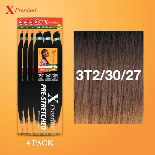 Vista 44 de Sensationnel X-Pression - Trenzas prestiradas, 3 unidades, 58 pulgadas, paquete de 1 unidad, 1B