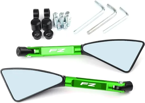 Vista 14 de Espejo retrovisor triangular para motocicleta, espejo retrovisor lateral de aluminio CNC, lente antirreflejos, con logotipo para espejos Yamaha FZ09