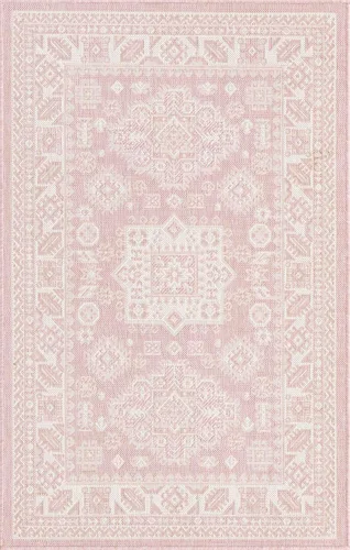 Vista 274 de Unique Loom Outdoor Aztec Collection Alfombra de área - Chalca (10 pies, redonda, azul/marfil)