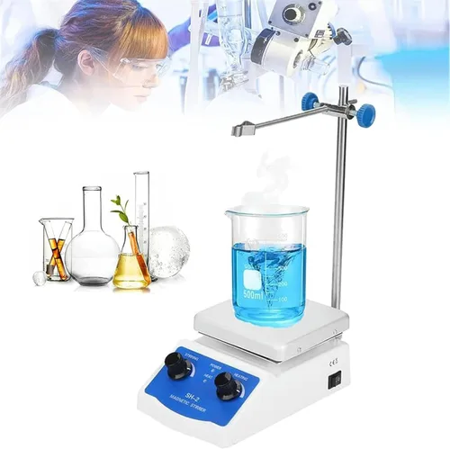 Magnetic Stirrer, 0-1600R/Min Magnetic Heated Stirrer Mixer, Laboratory Constant Temperature Heating Hot Plate for School, Classroom, Scientific