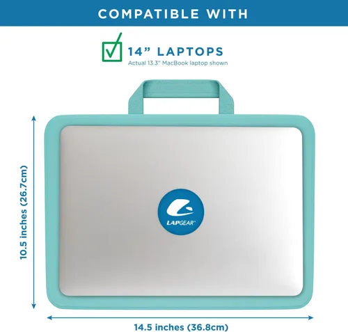 Vista 3 de LapGear - Escritorio compacto para regazo - Se adapta a laptops de hasta 15 pulgadas - Aqua Sky - Estilo núm. 43109