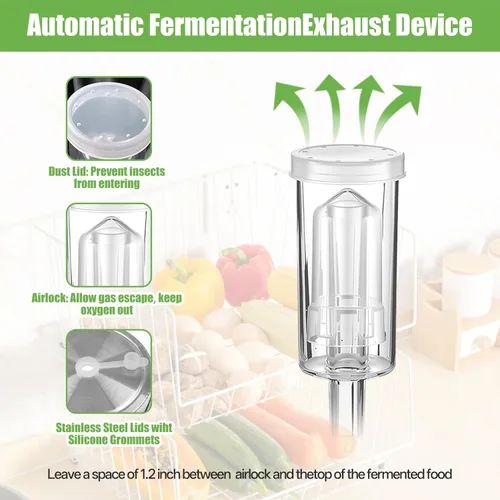 Vista 4 de Kit de fermentación para tanques de fermentación (tanque no incluido) / Incluye decapado: 4 pesos de fermentación de vidrio 4 tapas de fermentación