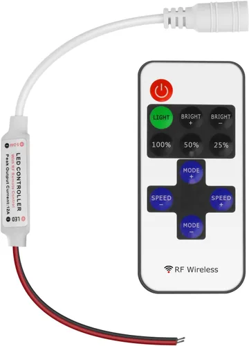 Vista 11 de Mini controlador remoto inalámbrico RF para tiras de luces LED de un solo color 3528 5050, control remoto inalámbrico con conector DC, atenuador RF