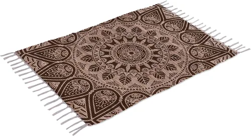Vista 28 de Alfombra de algodón de 24 x 36 pulgadas, multicolor, tejida a mano, lavable y reversible para sala de estar, cocina, entrada, con borlas (aguamarina)