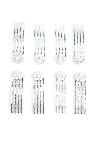 Vista 23 de Soho SAM01A-2002 - Juego de accesorios para el cabello, 8 piezas de diadema decorativa de cristal para mujeres y niñas, transparente