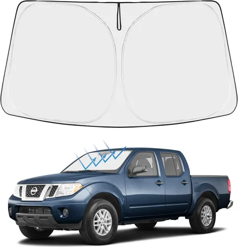 Vista 216 de Proadsy Parasol para parabrisas Rivian R1S 2022-2025 2026 de 4 capas plegable, protector de parasol frontal que bloquea los rayos UV, mantiene