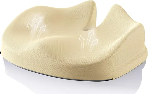 Vista 9 de Benazcap Cojín de asiento de espuma viscoelástica para silla de oficina, cojines ergonómicos para aliviar el dolor de coxis, ciática y respaldo