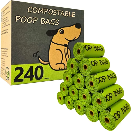 Vista 8 de 60 bolsas compostables para excrementos de perro, extragruesas, a prueba de fugas, sin perfume, ecológicas, 9 x 13 pulgadas