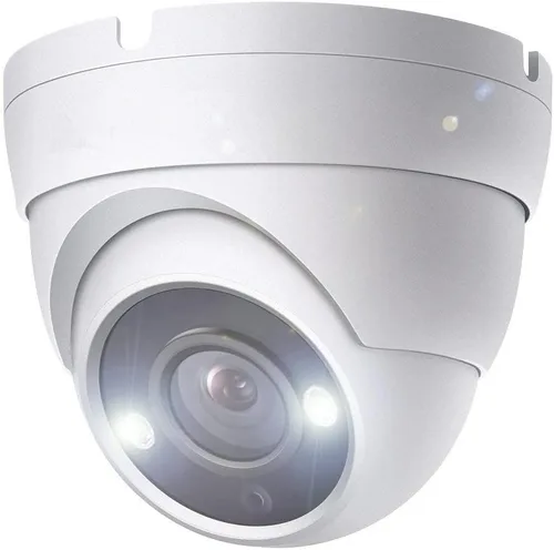 Real HD - Cámara de seguridad domo TVI CCTV de visión nocturna a todo color de 2 MP HD con luces LED blancas visibles, compatible con DVR AHD CVI