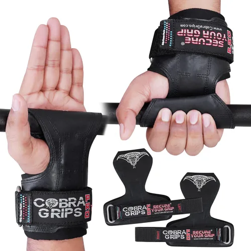 Vista 2 de Cobra Grips PRO Weight Lifting Gloves Heavy Duty Straps Alternative with Power Lifting Hooks Padded Wrist Support for Deadlifts & Bodybuilding
