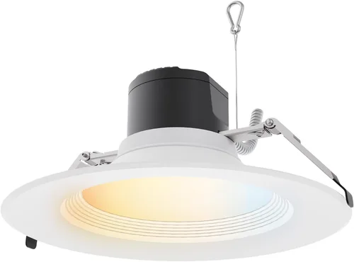 Vista 15 de Sunlite Lámpara empotrada redonda LED de 4 pulgadas, seleccionable de potencia 9 W/13 W/18 W, 2000 lúmenes, interruptor CCT 27K/30K/35K/40K/50K, 90