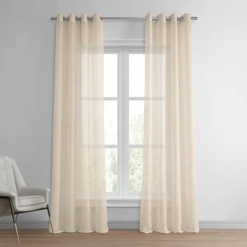 Vista 9 de HPD Half Price Drapes SHCH-SS07161-84-GR - Cortinas traslúcidas con ojales para sala de estar, textura de lino sólido, 50 x 84 (1 panel)