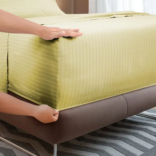 Vista 3 de ROYALE LINENS Juego de sábanas a rayas Ropa de cama de microfibra cepillada 1800 1 sábana bajera, 1 sábana encimera, 1 funda de almohada