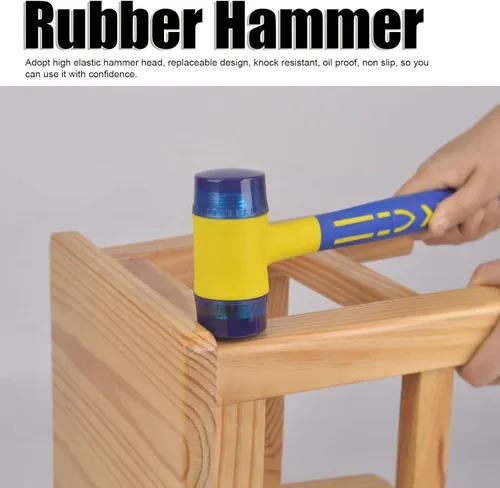 Vista 3 de Mazo de martillo de goma, martillo de carpintería y mazo para instalación de pisos, construcción y renovación del hogar