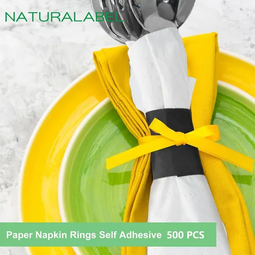 Vista 6 de NATURALABEL 500 servilleteros de papel con caja, servilletas autoadhesivas, para comidas familiares, fiestas de cumpleaños, bodas, celebraciones