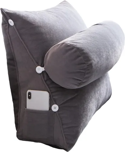 Vista 10 de Cojín de espalda de cuña para sofá, almohadas lumbares, almohadas decorativas con soporte para el cuello, mejora la postura y evita el dolor