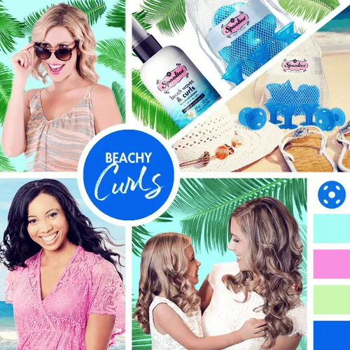 Vista 7 de Spoolies Rizadores para el cabello, tamaño jumbo, 15 unidades con bolsa de malla de regalo, Azul (Beachy Blue)