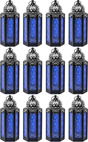 Vista 59 de VELA LANTERNS Farol portavelas decorativo, marroquí, gótico, morado, de 10.5 pulgadas, para mesa o colgar, decoración de Ramadán, decoración