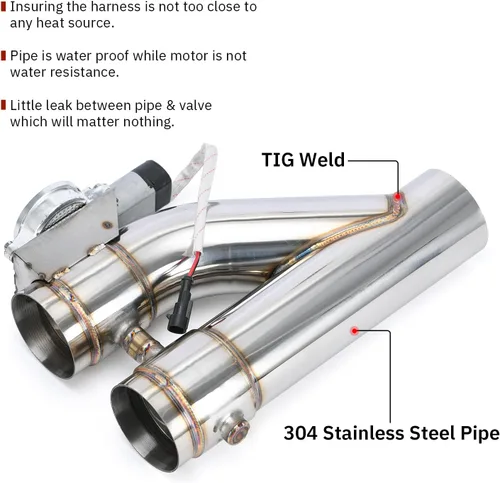 Vista 2 de Kit universal de tubo de escape de acero inoxidable de 3 pulgadas, 2 piezas