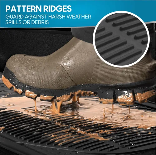 Vista 4 de BDK ProLiner - Alfombrillas para autos, camiones, SUV, 2 piezas, alfombrillas para todo tipo de clima con diseño de ajuste universal, alfombrillas