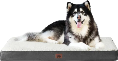 Vista 18 de EHEYCIGA Camas ortopédicas XXL para perros jumbo con funda extraíble lavable para jaula, gris, 47 x 29 pulgadas