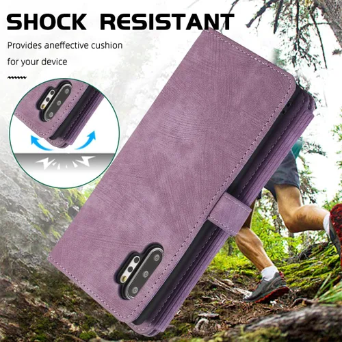 Vista 4 de Diseño para Samsung Galaxy Note 10 Plus Funda tipo cartera cruzada con ranuras para tarjetas de piel sintética, función atril, cierre magnético