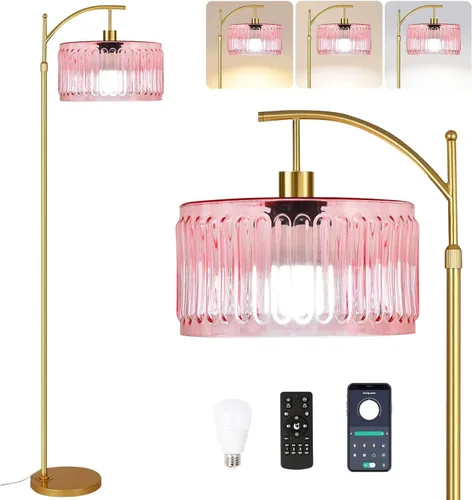 Vista 19 de QIYIZM - Lámpara de pie con diseño de árbol de 3 bombillas; alta, rústica, estilo rural, industrial y boho, pantalla de mimbre y bambú; para sala