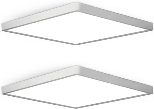 Paquete de 2 luces LED de techo empotradas de 12 pulgadas y 24 W, luz de techo LED cuadrada de 5000 K, luz de techo LED plana de 3200 lm para