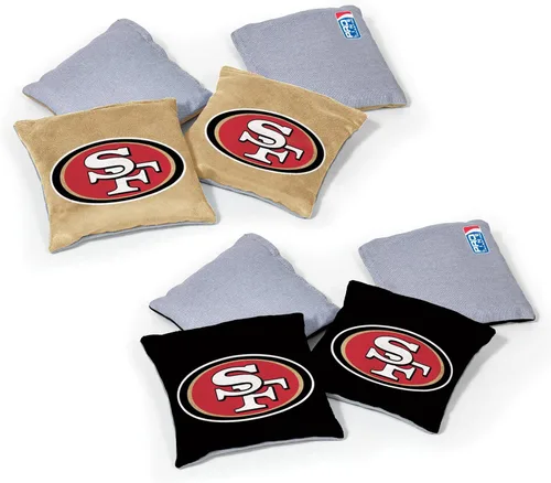 Wild Sports - Bolsas de frijoles de doble cara de fútbol americano profesional de la NFL, 8 unidades, bolsas de lanzamiento de primera calidad para