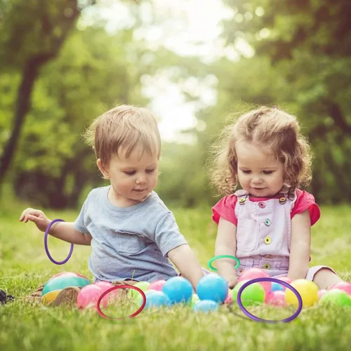Vista 7 de HRLORKC Juego de anillos de plástico para lanzar anillos para niños, juegos al aire libre, anillos de carnaval de plástico, juegos de carnaval