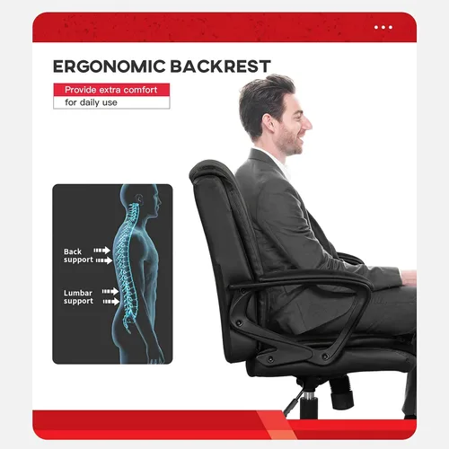 Vista 2 de Hkeli Silla de oficina en casa, silla de trabajo con respaldo medio, silla de escritorio ergonómica, sillas de computadora de altura ajustable