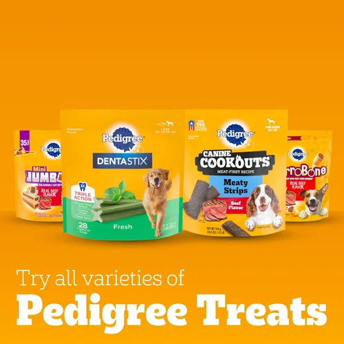 Vista 8 de Pedigree Mini Jumbone Golosinas para Perros Pequeños, Sabor a Carne de Res, 12 Golosinas (Paquete de 7)