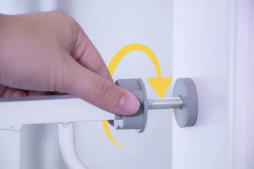 Vista 3 de Regalo Easy Step - Puerta de 38.5 pulgadas de ancho para bebé, incluye kit de extensión de 6 pulgadas, kit de montaje a presión, ventosa de pared