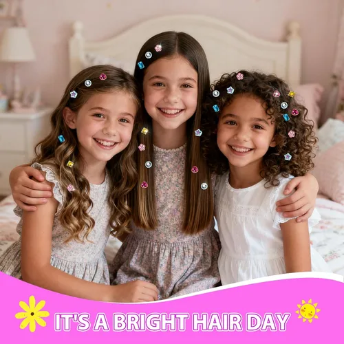 Vista 25 de Kit de sellos de gemas para el cabello, joyas brillantes para el cabello para niñas, herramienta de peinado con diamantes brillantes reutilizables