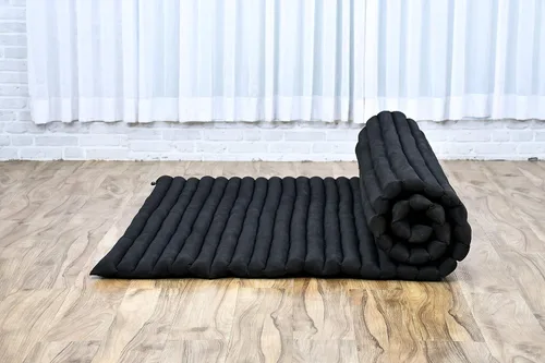 Vista 426 de Leewadee colchón tailandés enrollable para cama de invitados, tapete de yoga, para masaje tailandés, ecológico, orgánico y natural.
