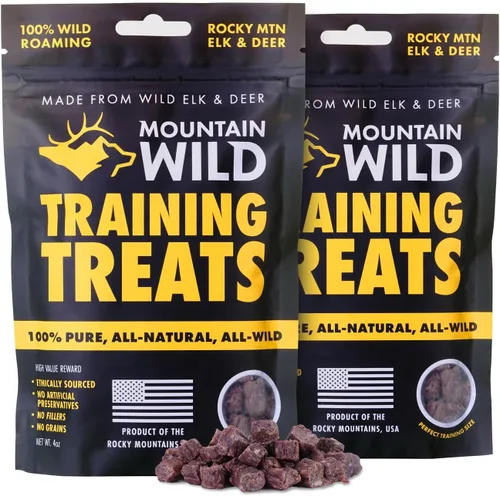 Vista 10 de MOUNTAIN WILD Golosinas de entrenamiento para perros y cachorros – Proteína de alce y venado para cachorros y perros – Alto valor, totalmente