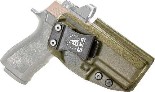 Vista 97 de CYA Supply Co. Funda para llevar armas dentro del cinturón, lista para ópticos (verde OD) IWB, para llevar armas ocultas, dentro de la cintura
