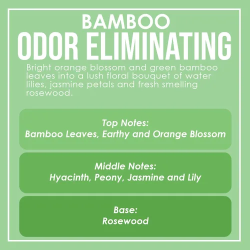 Vista 5 de Vela de bambú altamente perfumada que elimina olores - Elimina rápidamente el 95% de los olores de mascotas, humo, alimentos y otros olores - Hasta