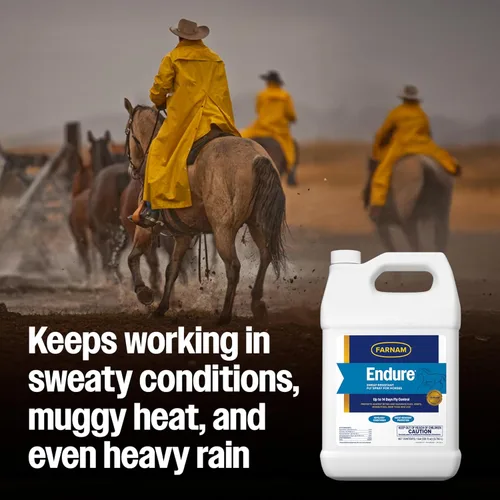 Vista 6 de Farnam Endure Aerosol de repelente de moscas resistente al sudor para caballos, fórmula resistente al sudor que dura hasta 14 días, mata y repele