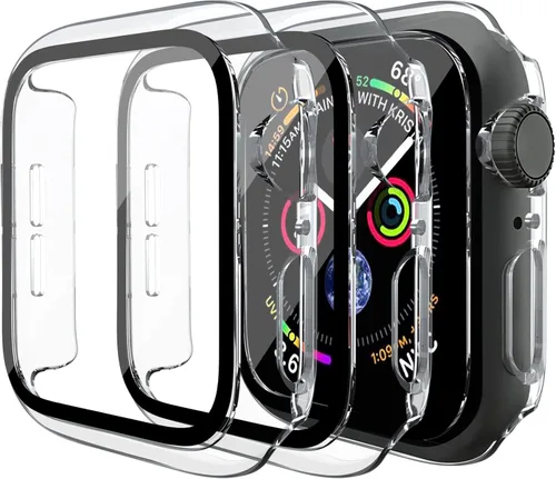 Vista 9 de Mugust Paquete de 3 fundas para Apple Watch Series 3 de 1.496 pulgadas (1.496 in), carcasa rígida de policarbonato con protector de pantalla