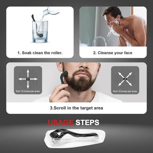 Vista 3 de Rodillo Derma de titanio 540, rodillo de microagujas para hombres y mujeres, rodillo de microagujas para uso doméstico, rodillo de microagujas