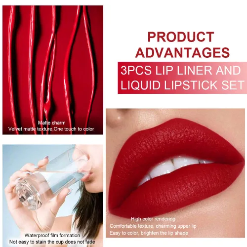 Vista 81 de evpct 1Pcs Lápiz de Labios Mate y Set de Lápiz de Labios Líquido para Mujeres, Lápiz de Labios Mate de Durazno Oscuro Púrpura, Resistente a Manchas