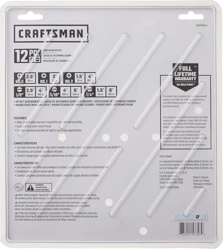 Vista 3 de CRAFTSMAN - Juego de destornilladores variados, 12 piezas (CMHT65044)