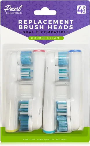 Vista 2 de Oral-B - Cabezales de repuesto compatibles con doble limpieza para cepillo de dientes Oralb Braun, cabezales de repuesto para Oral B Pro, 1000