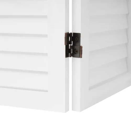 Vista 7 de Pantalla divisora de habitación de 3 paneles, pantalla corta de madera plegable de privacidad, divisor de habitación pequeño para el hogar