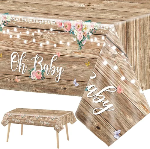 Vista 10 de 3 piezas de mantel de oro rosa para decoración de cumpleaños de oro rosa, manteles desechables de plástico para mesas rectangulares, para niñas