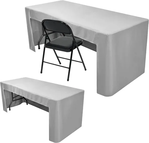 Vista 10 de Nasitos Paquete de 2 Manteles Ajustados para Mesas de 4 Pies - Cubierta de Mesa Plegable Aqua con Respaldo Abierto, Lavable y Resistente a