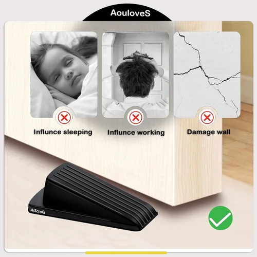 Vista 5 de Topes de puerta de goma para cuña de seguridad para la parte inferior de la puerta en alfombras, hormigón, azulejos, linóleo y madera, cuña de tope