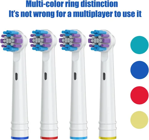 Vista 4 de Cabezales de repuesto para cepillo de dientes Oral-B, paquete de 4 cabezales de repuesto compatibles con cepillo de dientes eléctrico Oral B Braun
